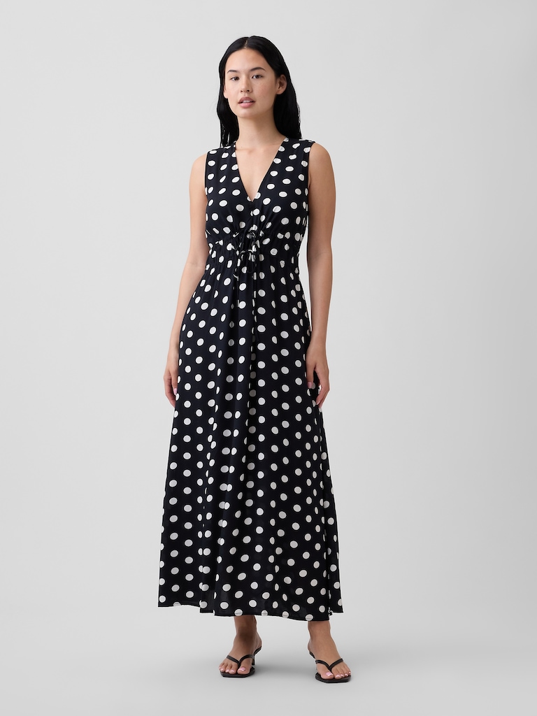 Sleeveless Tie-Front Maxi Dress