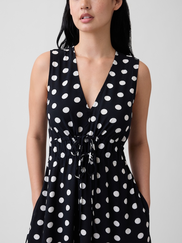 Sleeveless Tie-Front Maxi Dress