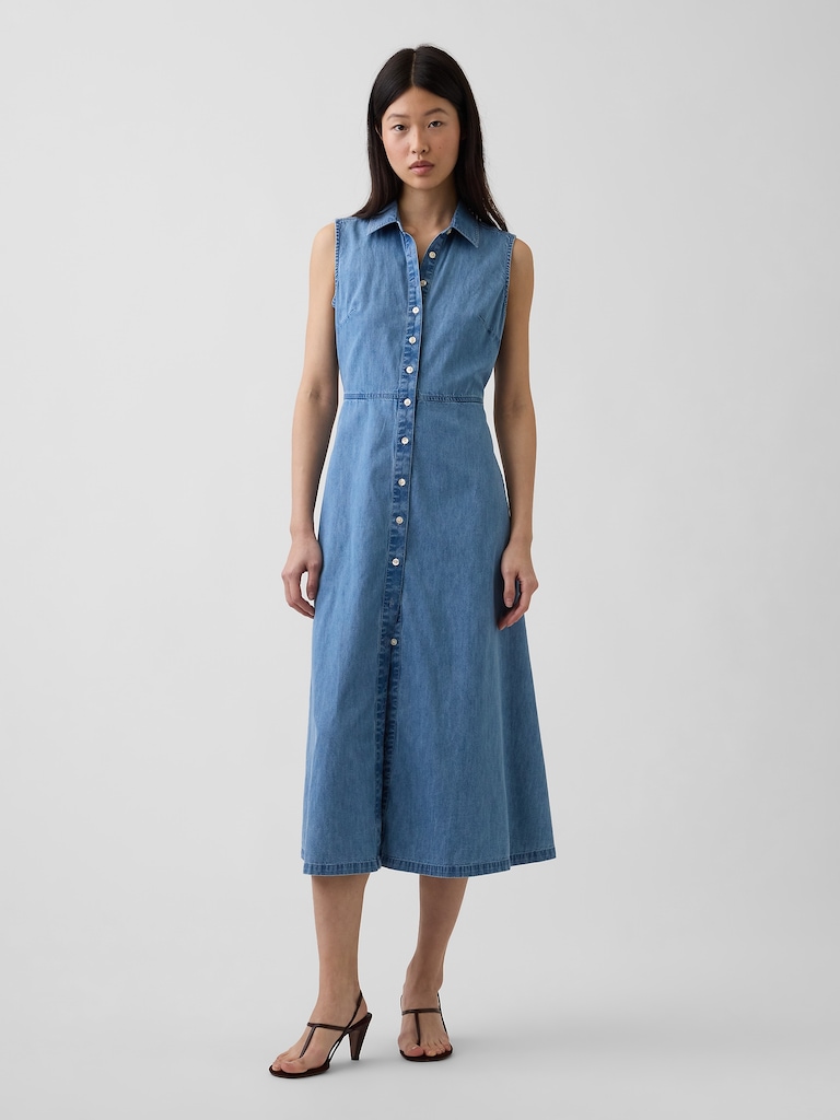 UltraSoft Denim Maxi Shirtdress