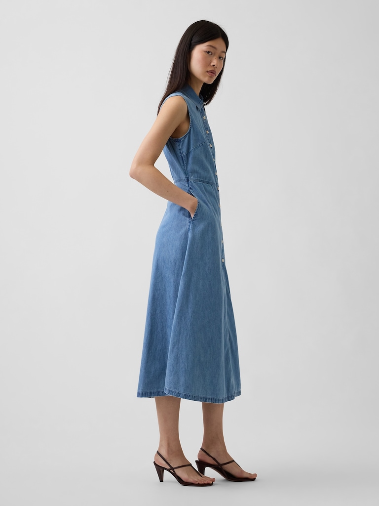 UltraSoft Denim Maxi Shirtdress