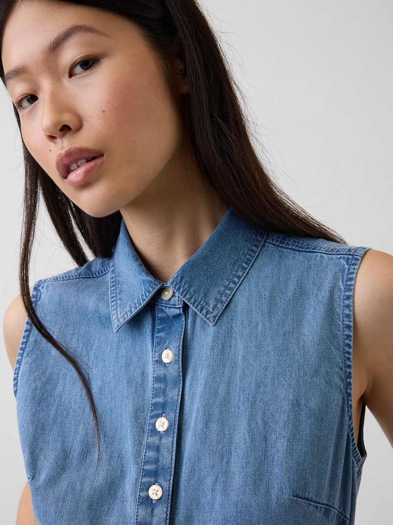 UltraSoft Denim Maxi Shirtdress