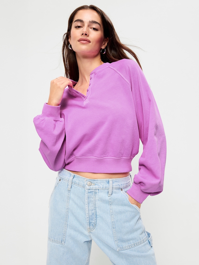 SoComfy Oversized Button-Front Sweatshirt
