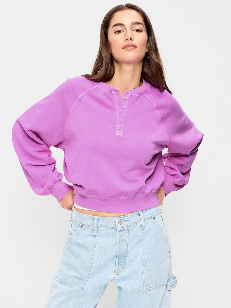 SoComfy Oversized Button-Front Sweatshirt