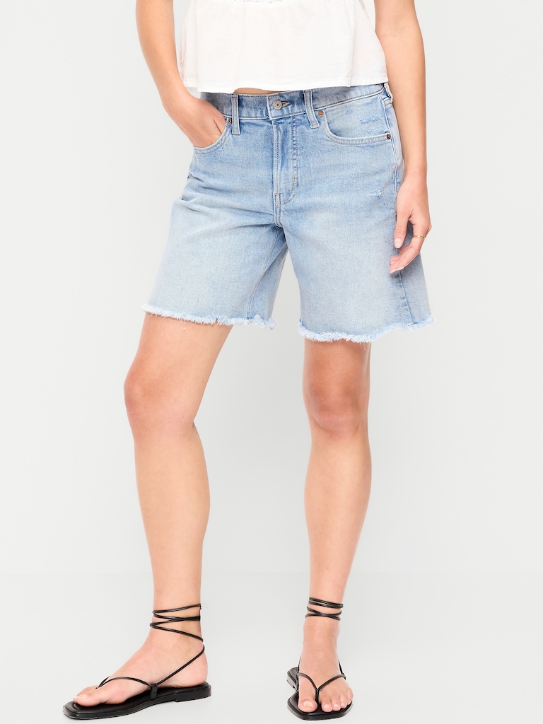 High-Waisted OG Jean Cut-Off Shorts -- 7-inch inseam