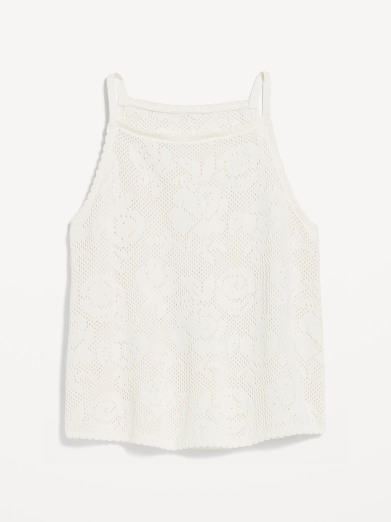 Open-Weave Apron Tank Top