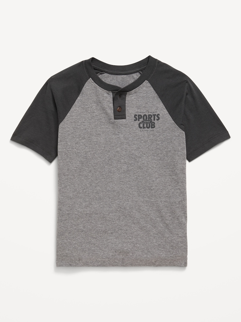 Softest Short-Sleeve Graphic Henley T-Shirt for Boys