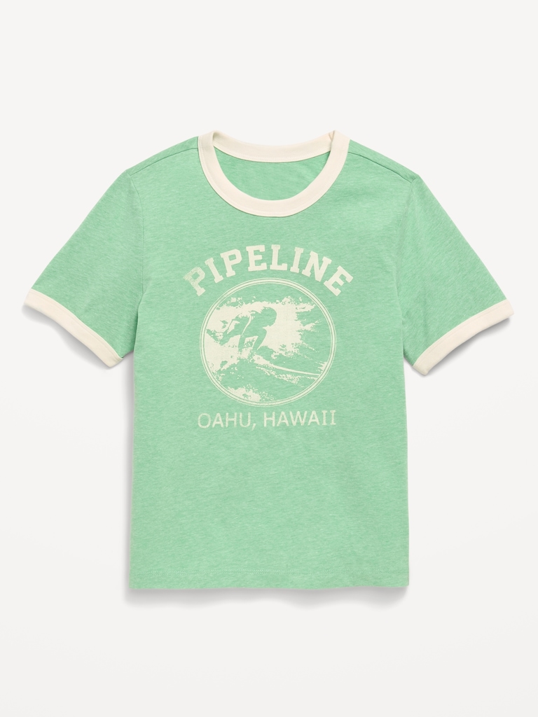 Softest Short-Sleeve Ringer Graphic T-Shirt for Boys