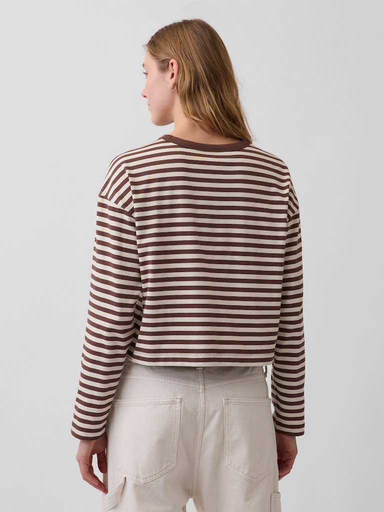 Knit Oversized Crop T-Shirt