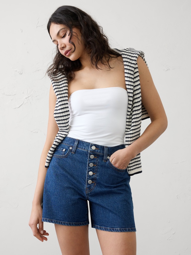 High-Rise Denim Short
