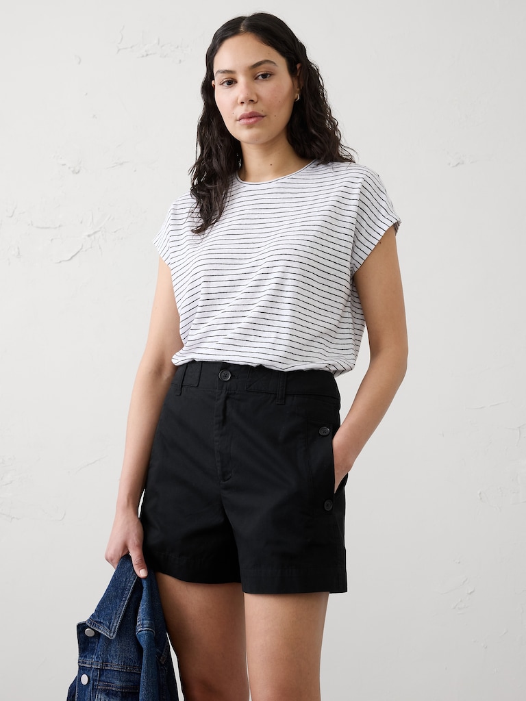 High-Rise Twill Utility Short