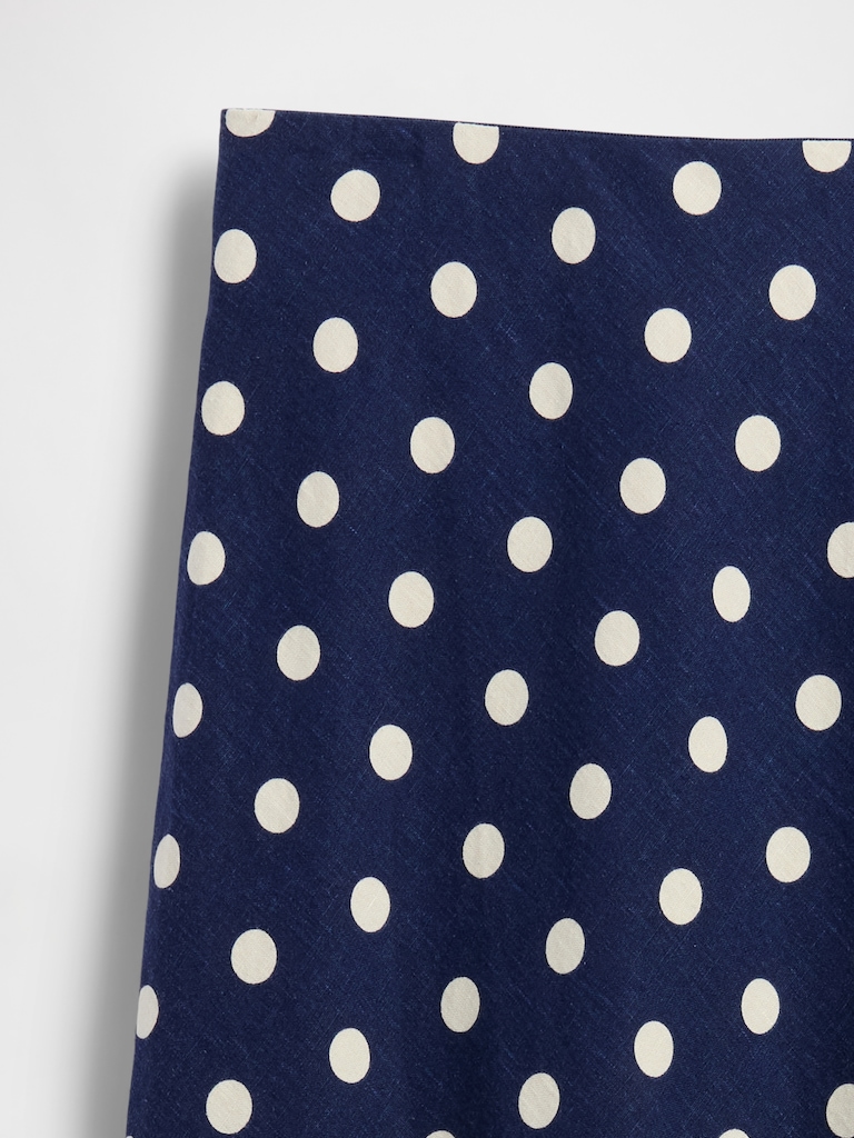 Linen-Blend Maxi Slip Skirt