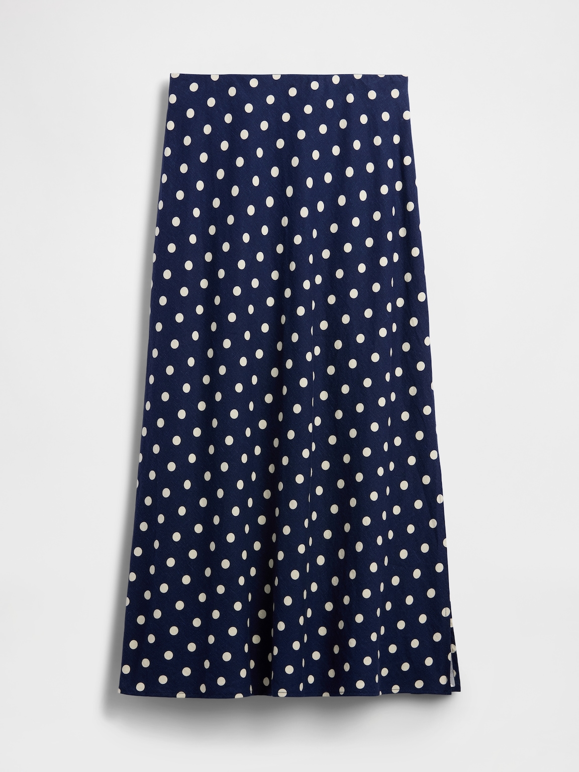 Linen-Blend Maxi Slip Skirt