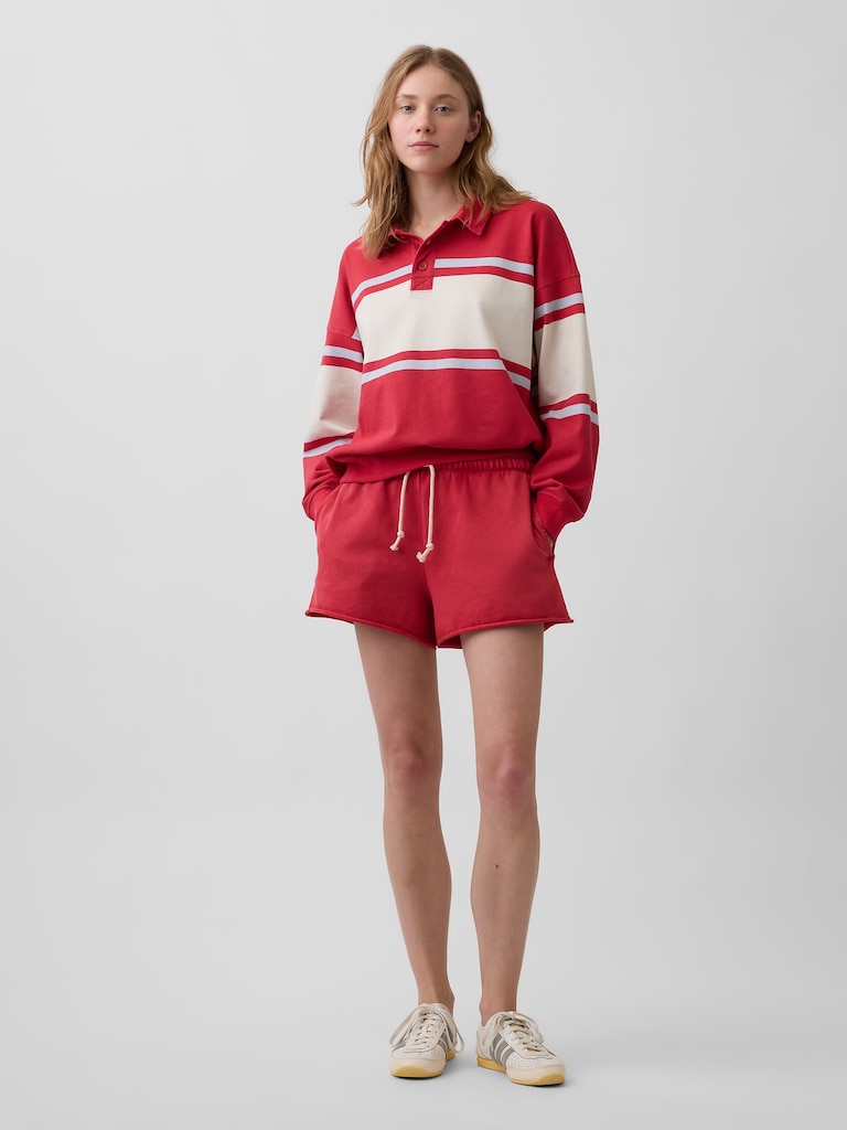 French Terry Oversized Polo Sweatshirt