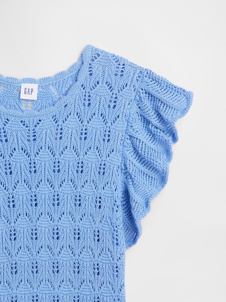 Crochet Flutter Sleeve Top