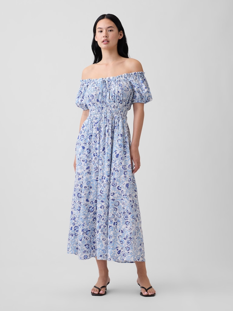 Puff Sleeve Maxi Dress