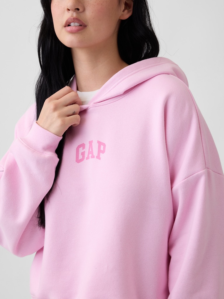 Relaxed Gap Mini-Logo Cropped Hoodie