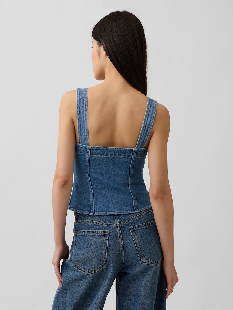 Denim Pocket Corset Top