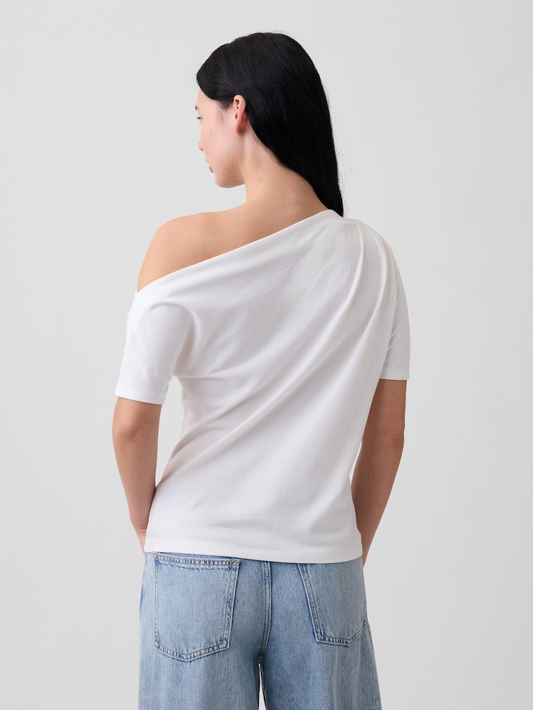 Stretch Jersey One-Shoulder Top