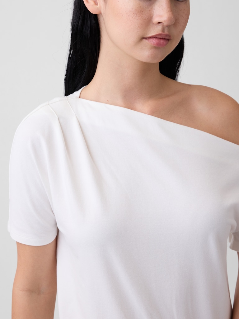 Stretch Jersey One-Shoulder Top