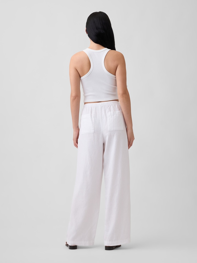 Relaxed Linen-Blend Wide-Leg Pants