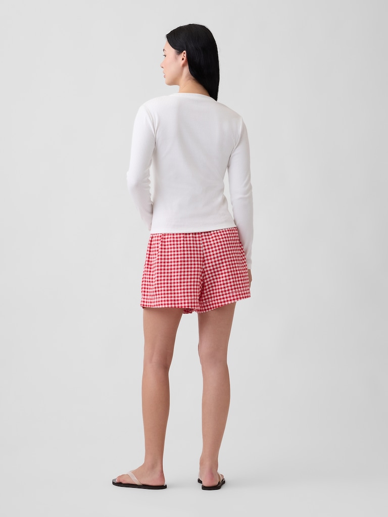 4" Pull-On Linen-Blend Shorts