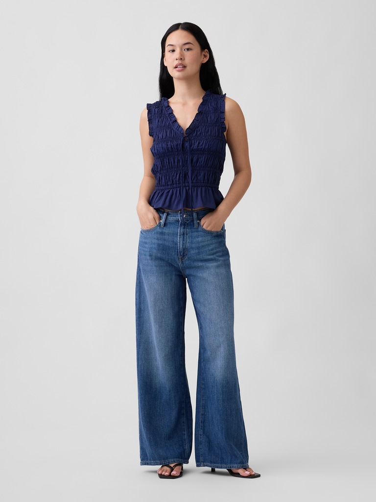 Smocked Sleeveless Top