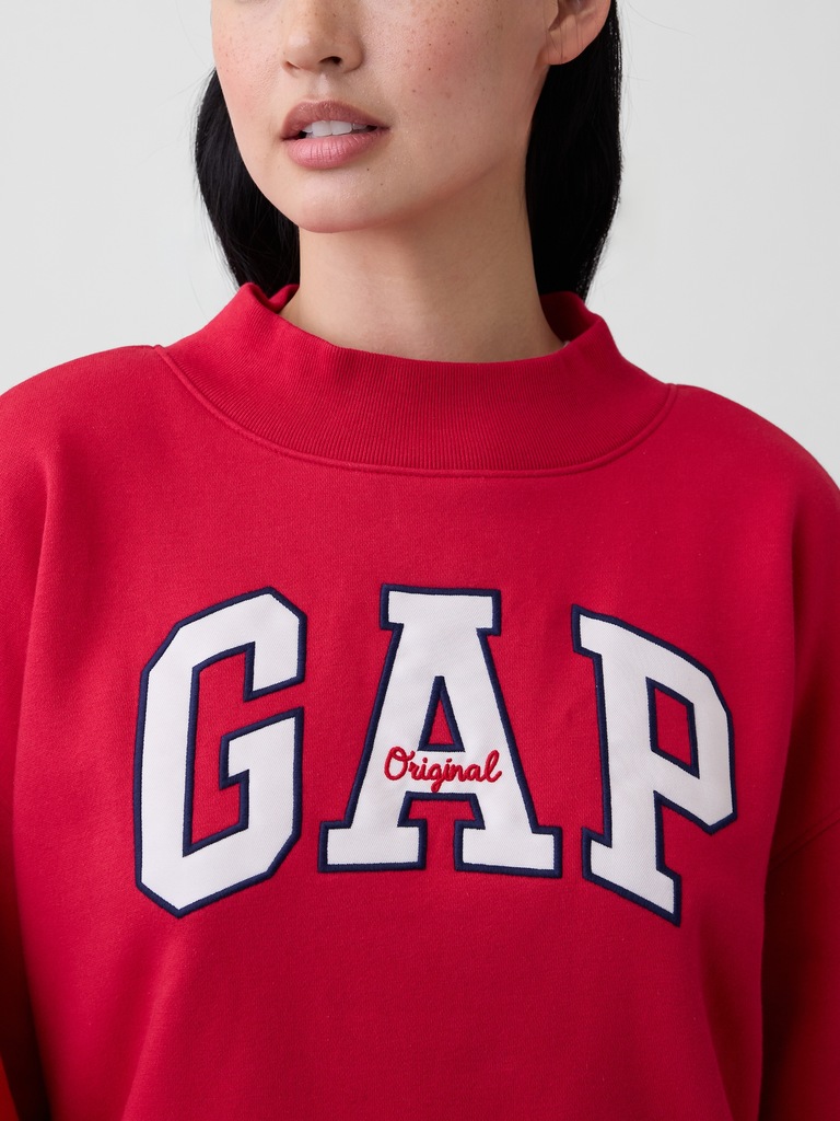 Oversized Gap Logo Mockneck Tunic Sweatshirt