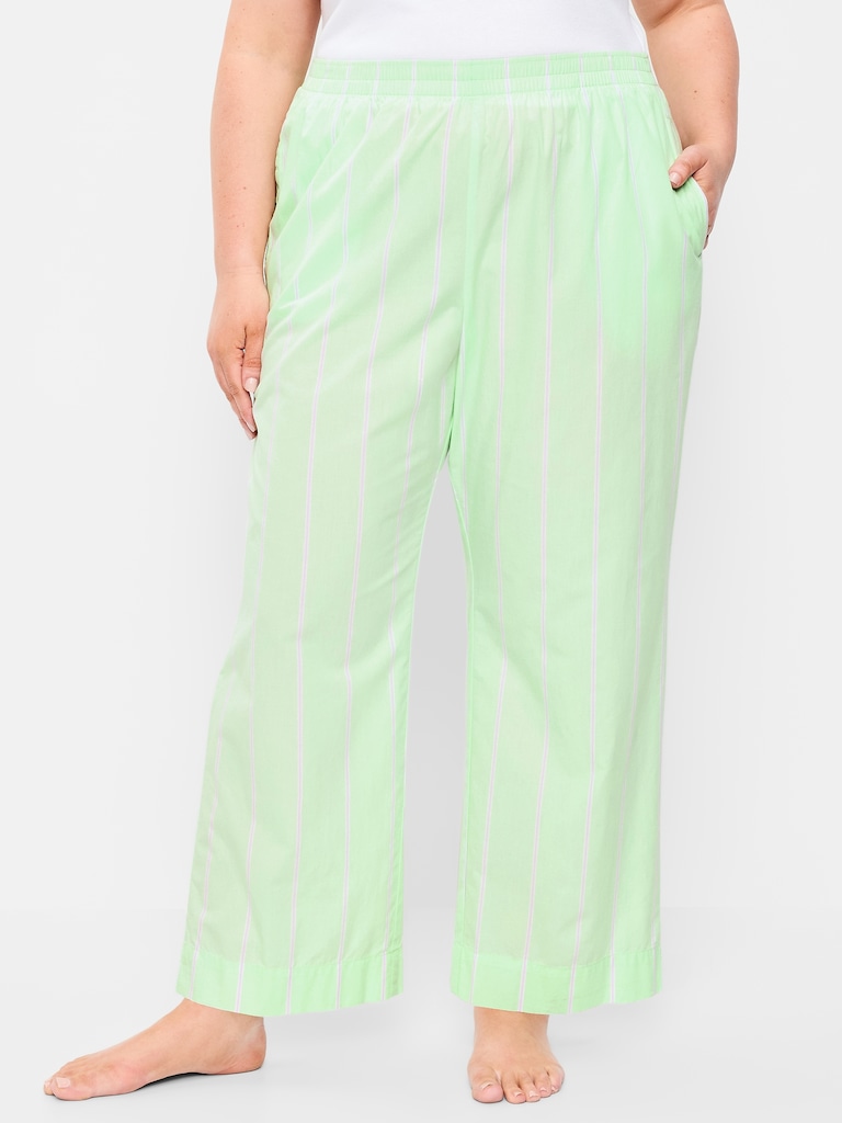 High-Waisted Poplin Pajama Pant