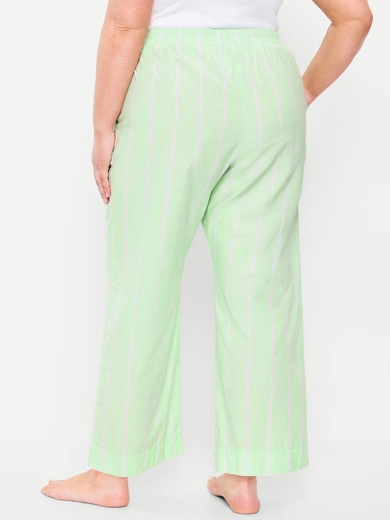 High-Waisted Poplin Pajama Pant