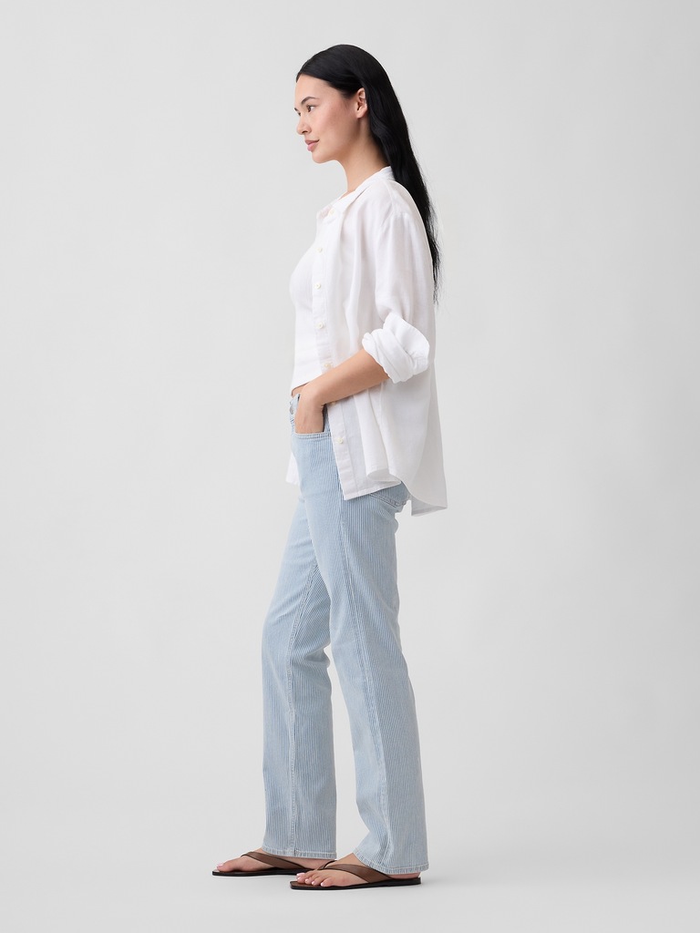 Mid Rise Stripe '90s Straight Jeans