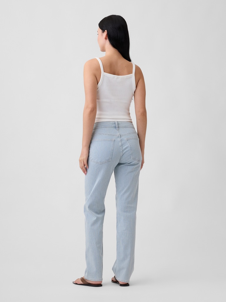 Mid Rise Stripe '90s Straight Jeans