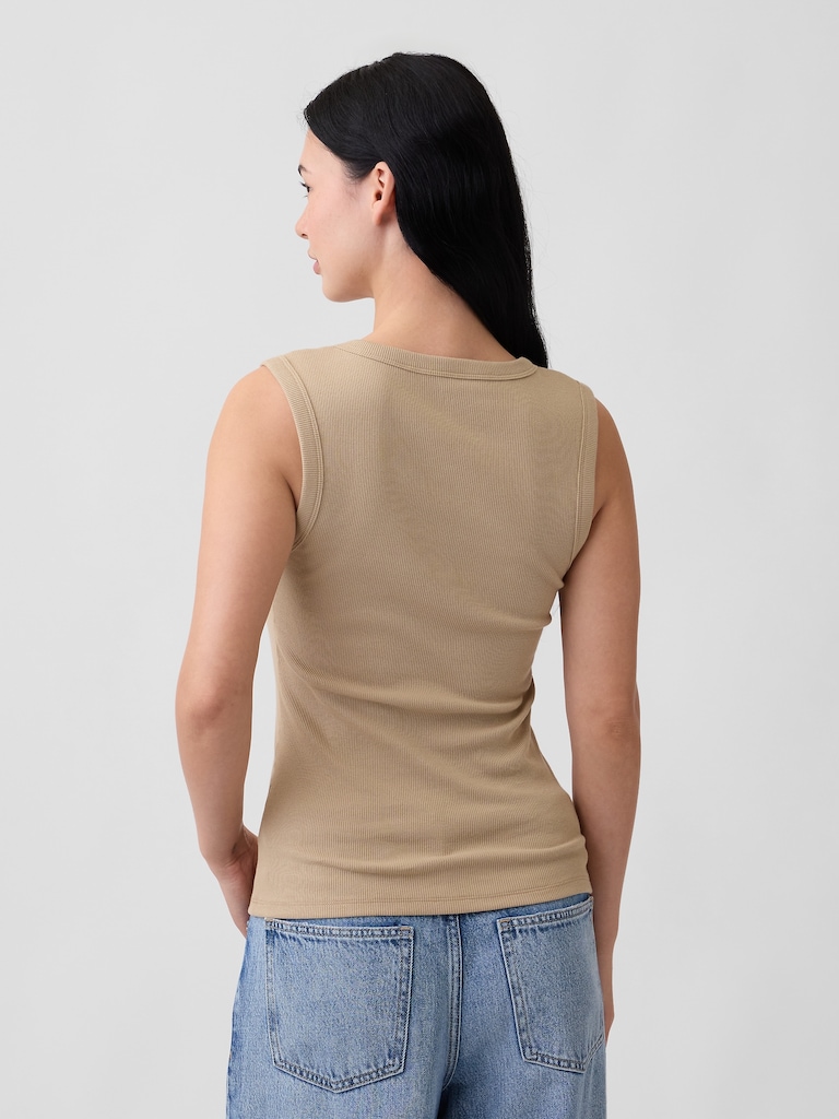 Ribbed Scoopneck Tank Top
