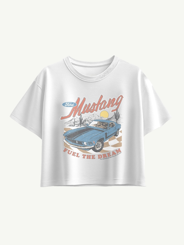 Ford Mustang Fuel The Dream Short Sleeve Boxy Graphic T-Shirt For Girls