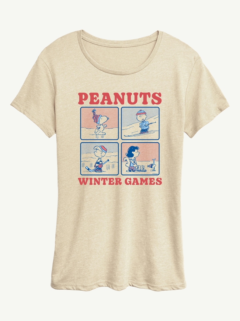 Peanuts Winter Games Short Sleeve Graphic T-Shirt