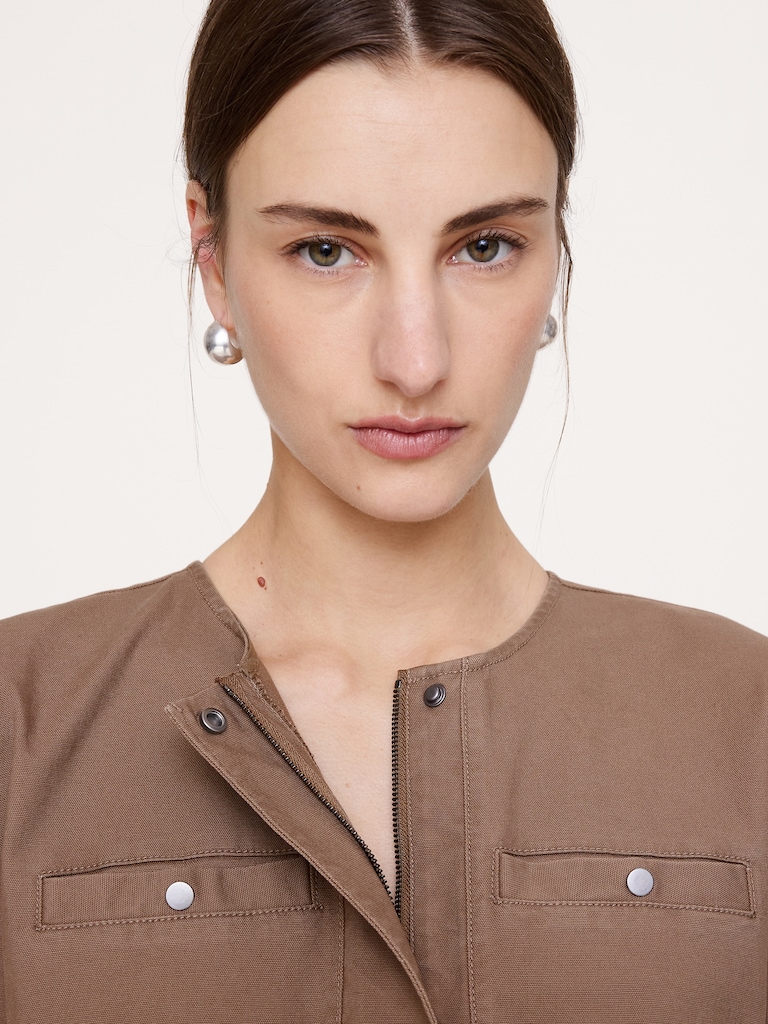 Cotton Canvas Utility Jumpsuit