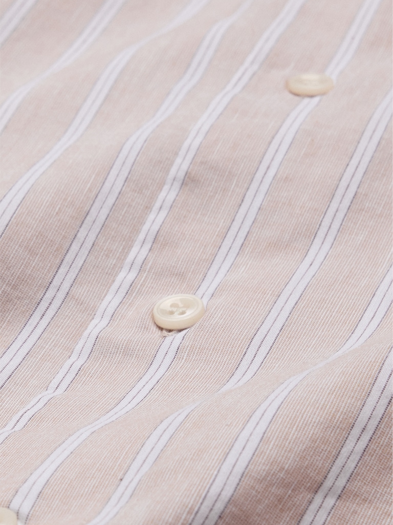 Slim-Fit Linen-Cotton Dress Shirt