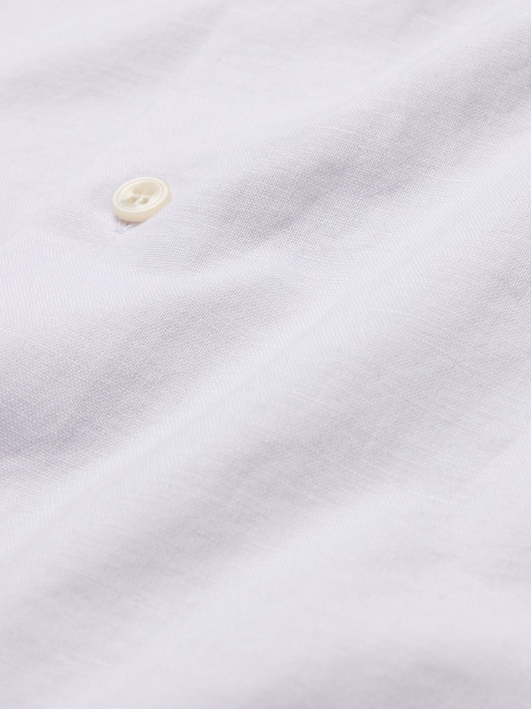 Slim-Fit Linen-Cotton Dress Shirt
