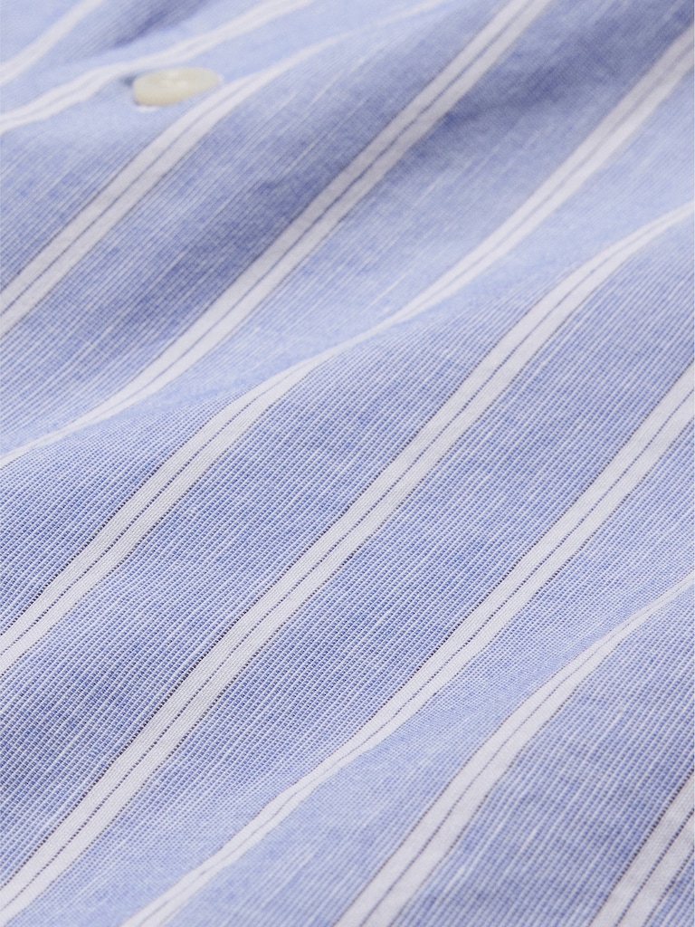 Slim-Fit Linen-Cotton Dress Shirt