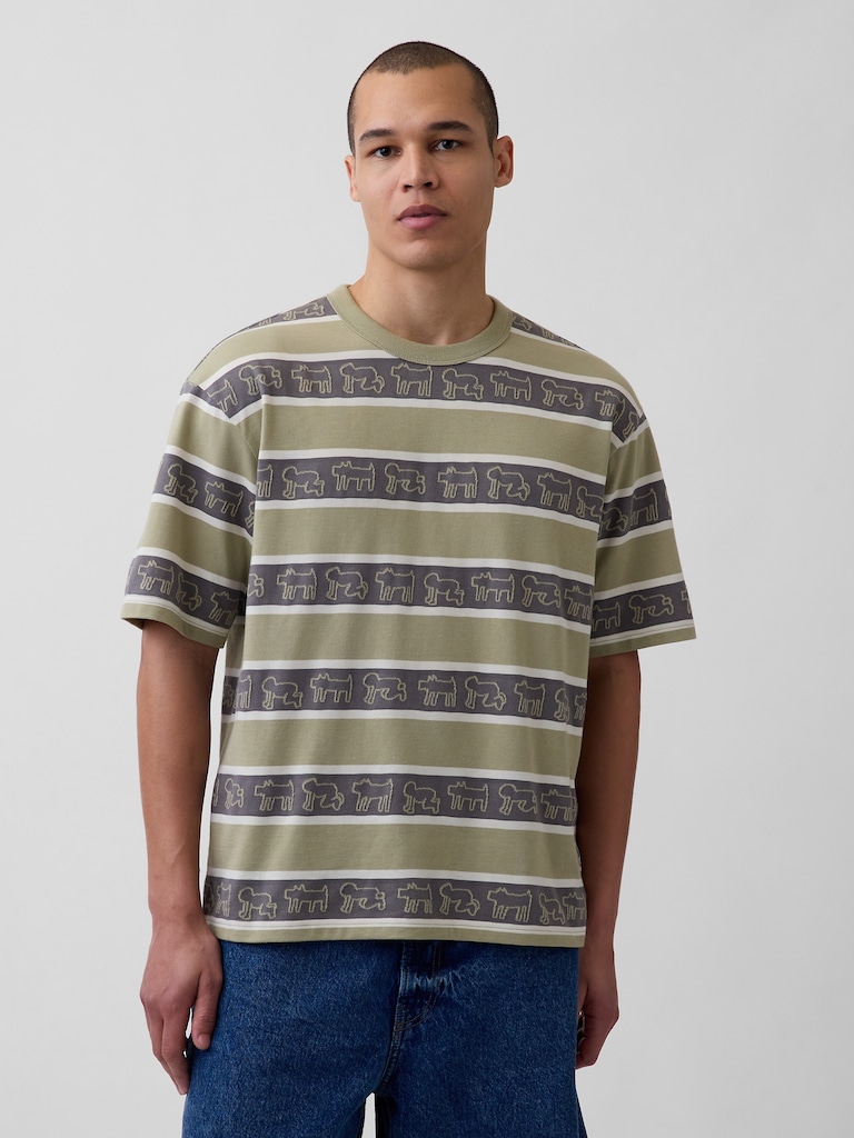 Keith Haring Oversized Stripe T-Shirt
