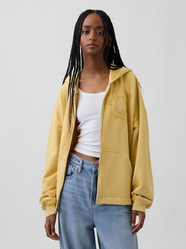 Keith Haring Heavyweight Crop Zip Hoodie