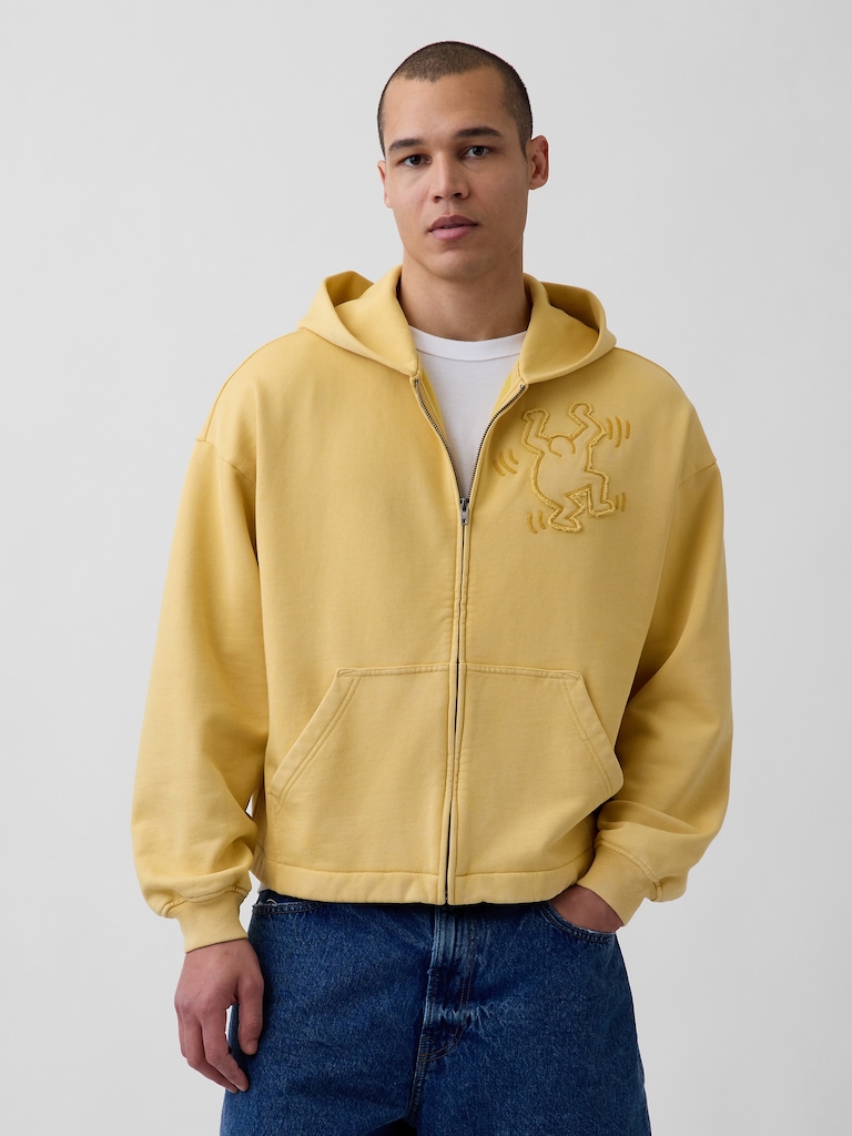 Keith Haring Heavyweight Crop Zip Hoodie
