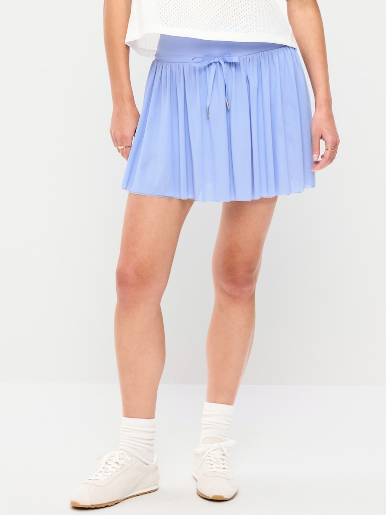 High-Waisted Mesh Skort