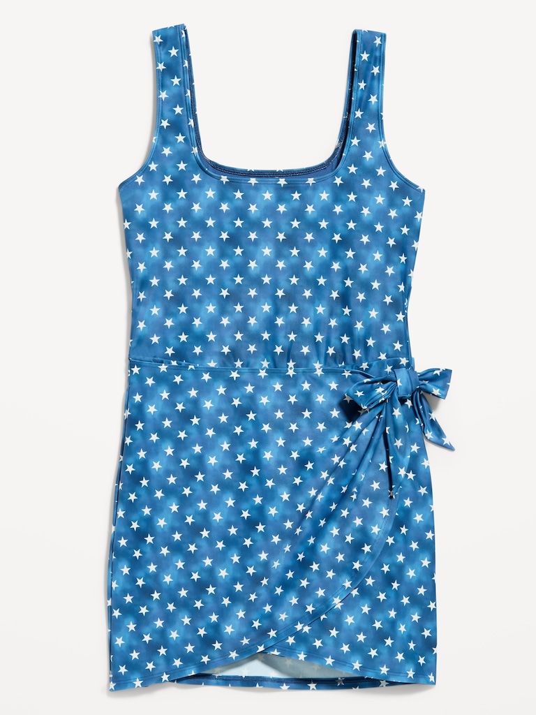 Matte Side-Tie Swim Dress