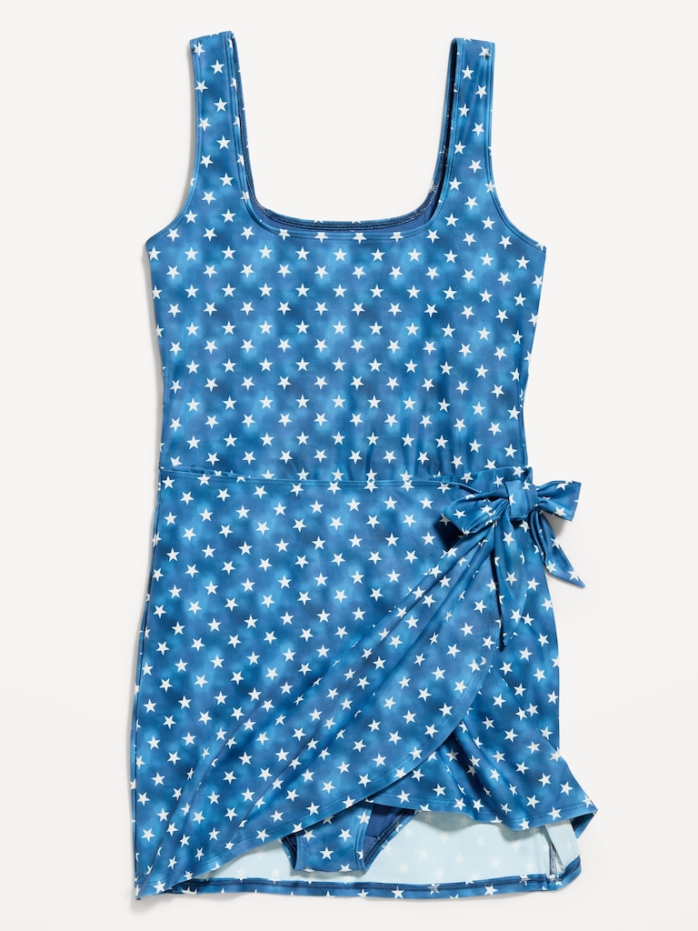 Matte Side-Tie Swim Dress