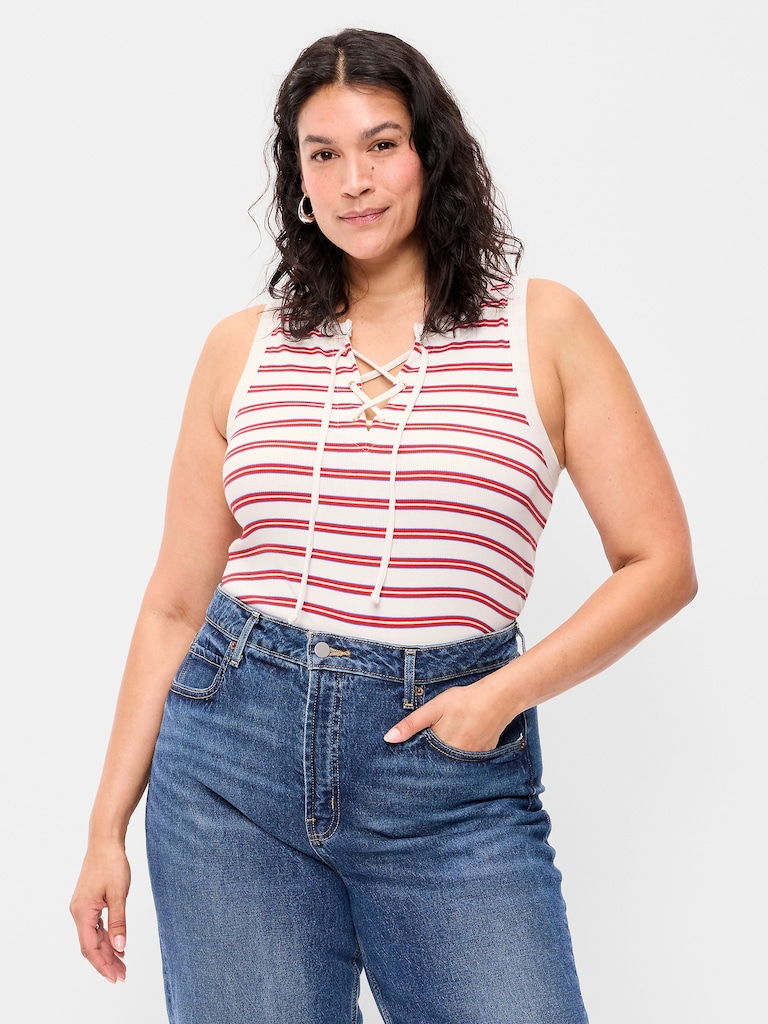 Lace-Up Tank Top