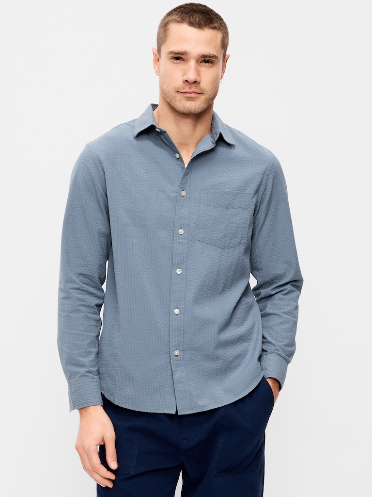Chemise décontractée à manches longues avec poche