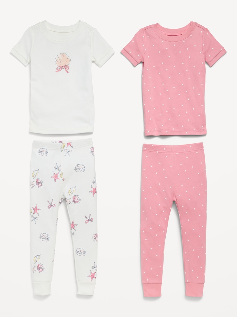 Printed Snug-Fit Pajama 4-Piece for Toddler & Baby