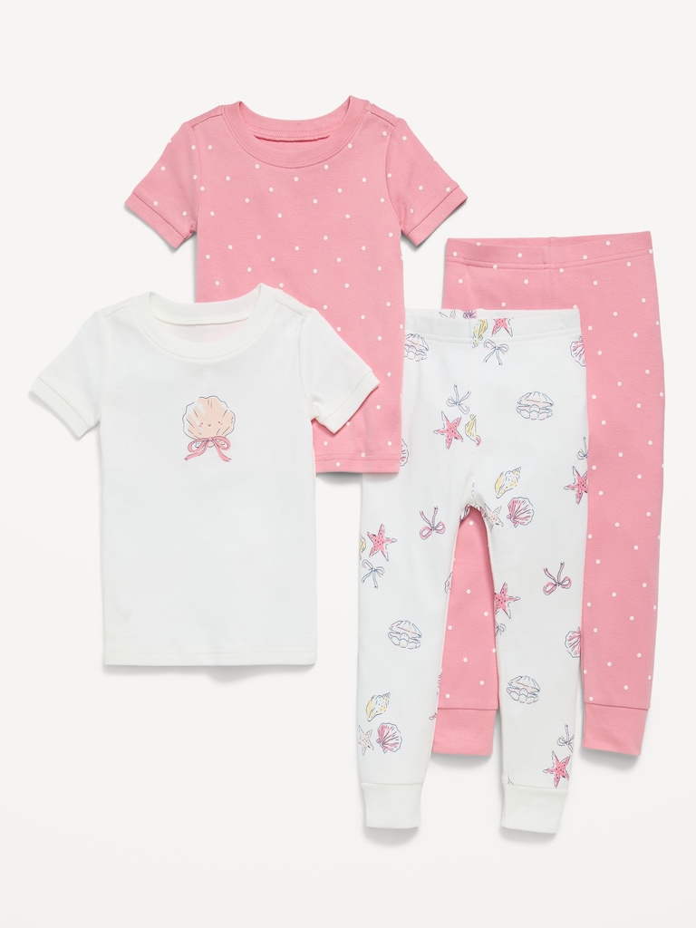 Printed Snug-Fit Pajama 4-Piece for Toddler & Baby