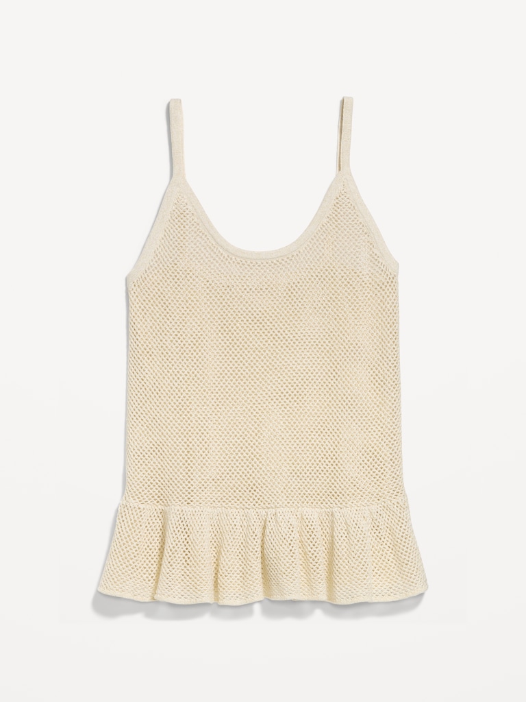 Metallic Peplum Tank Top