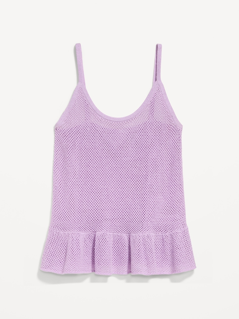 Metallic Peplum Tank Top